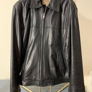 Guess Men's Black Leather Jacket
